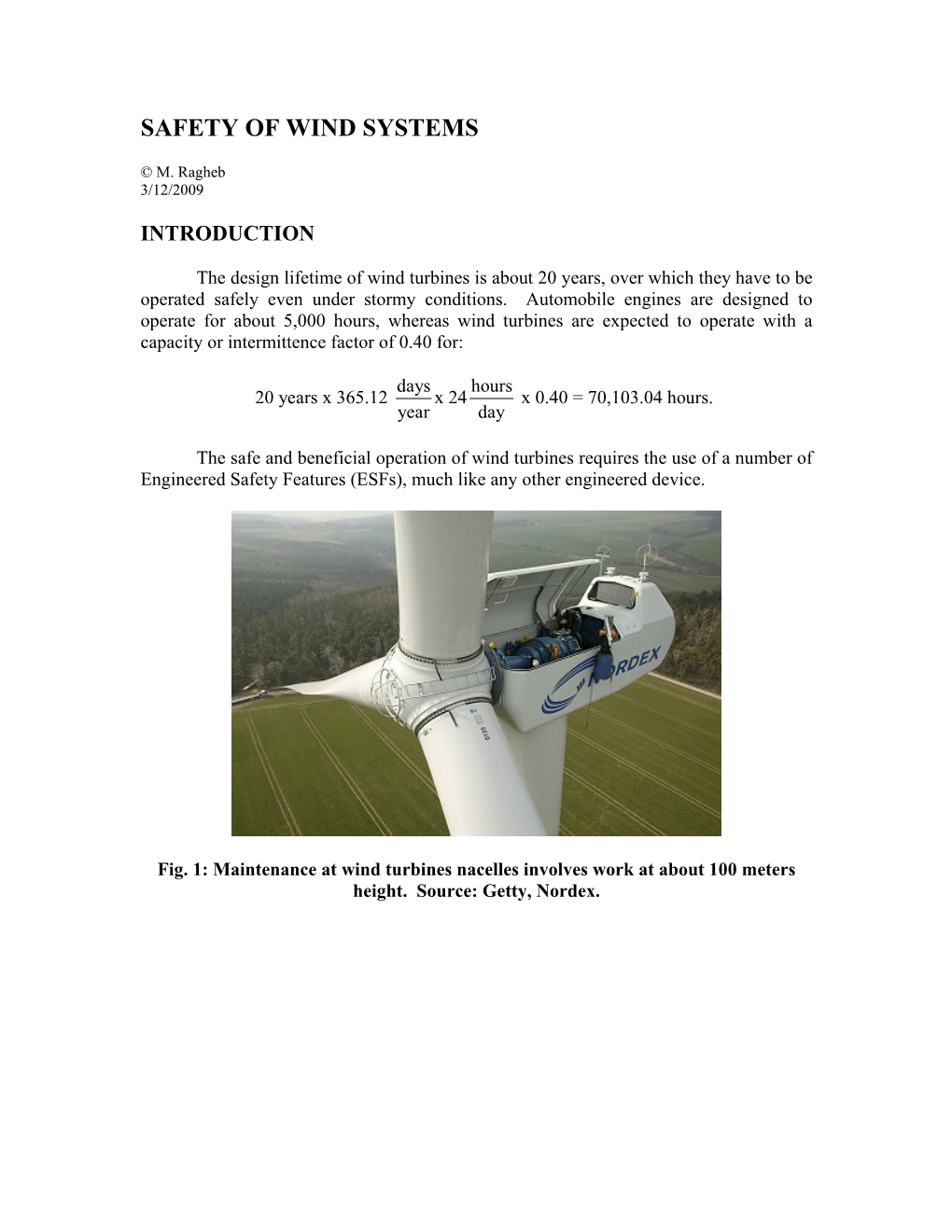 Safety of Wind Systems