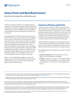 Guava Pests and Beneficial Insects1 Daniel Carrillo, Jorge Peña, and Rita Duncan2