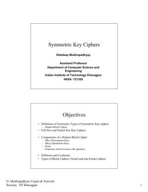 Symmetric Key Ciphers Objectives