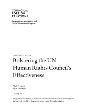 Bolstering the UN Human Rights Council's Effectiveness