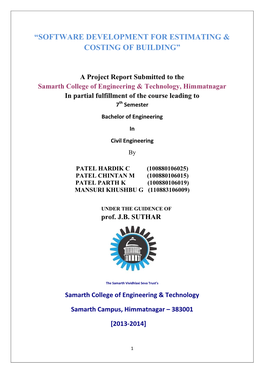 “Software Development for Estimating & Costing Of