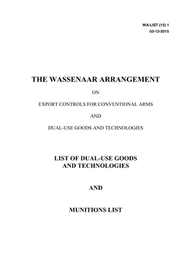 The Wassenaar Arrangement