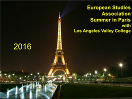 European Studies Association Summer in Paris with Los Angeles Valley College