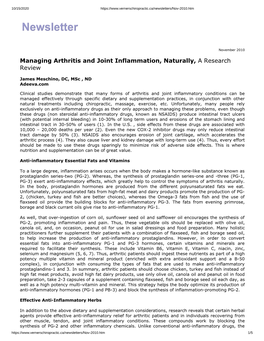 Managing Arthritis and Joint Inflammation, Naturally, a Research Review