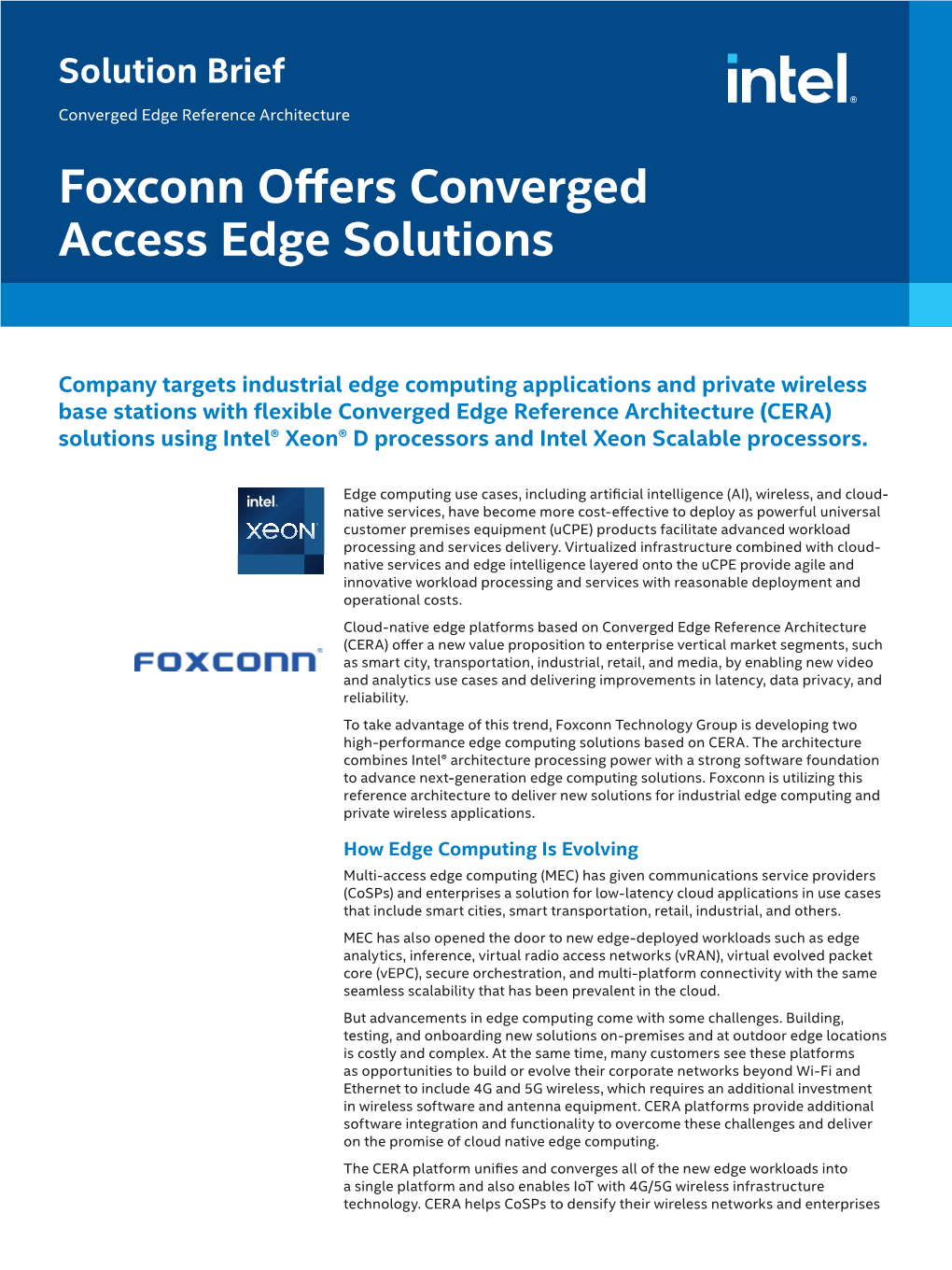Foxconn Offers Converged Access Edge Solutions