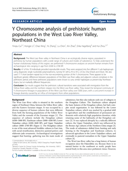 Y Chromosome Analysis of Prehistoric Human Populations In