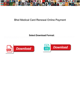 Bhel Medical Card Renewal Online Payment