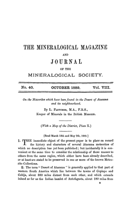 The Mineralogical Magazine Journal