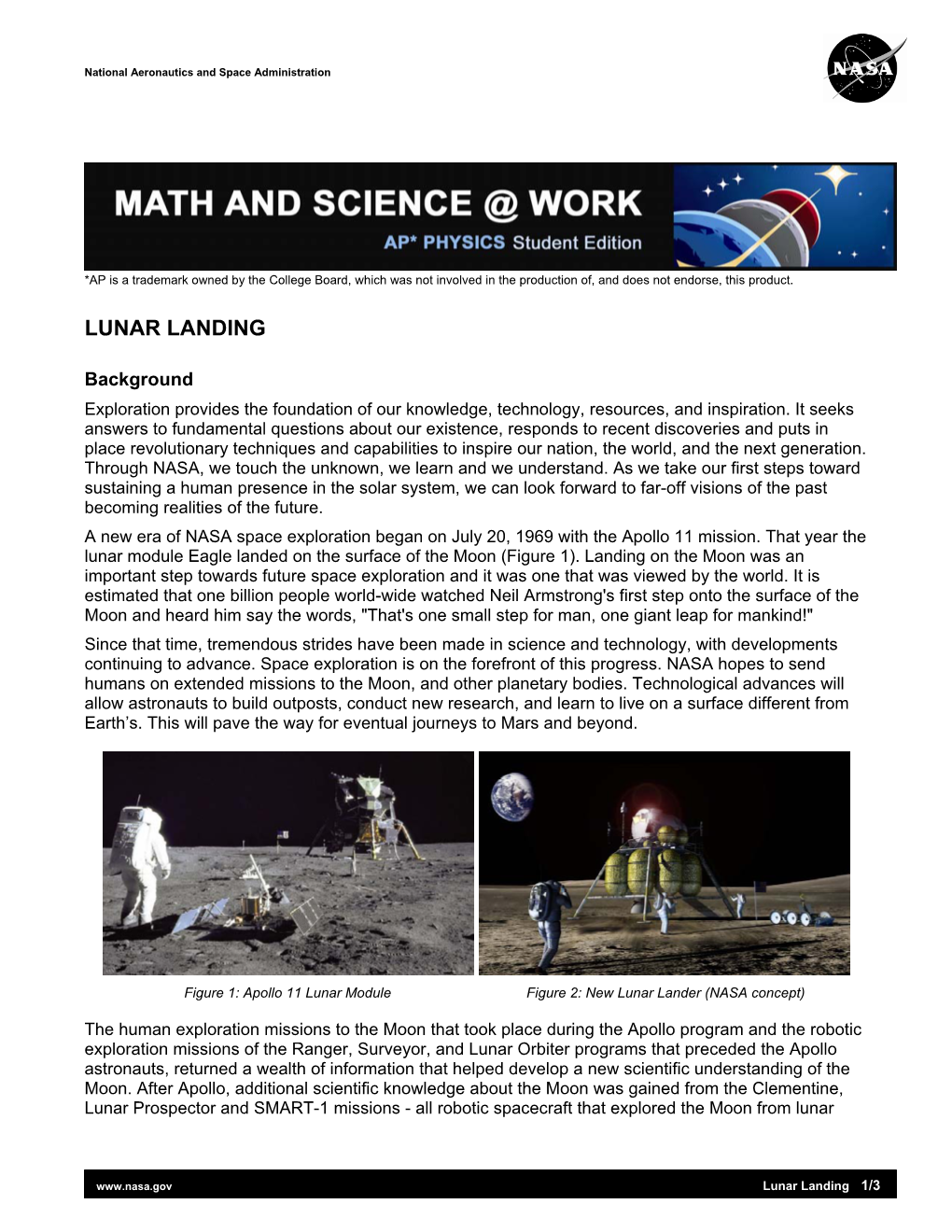 Lunar Landing Student Edition