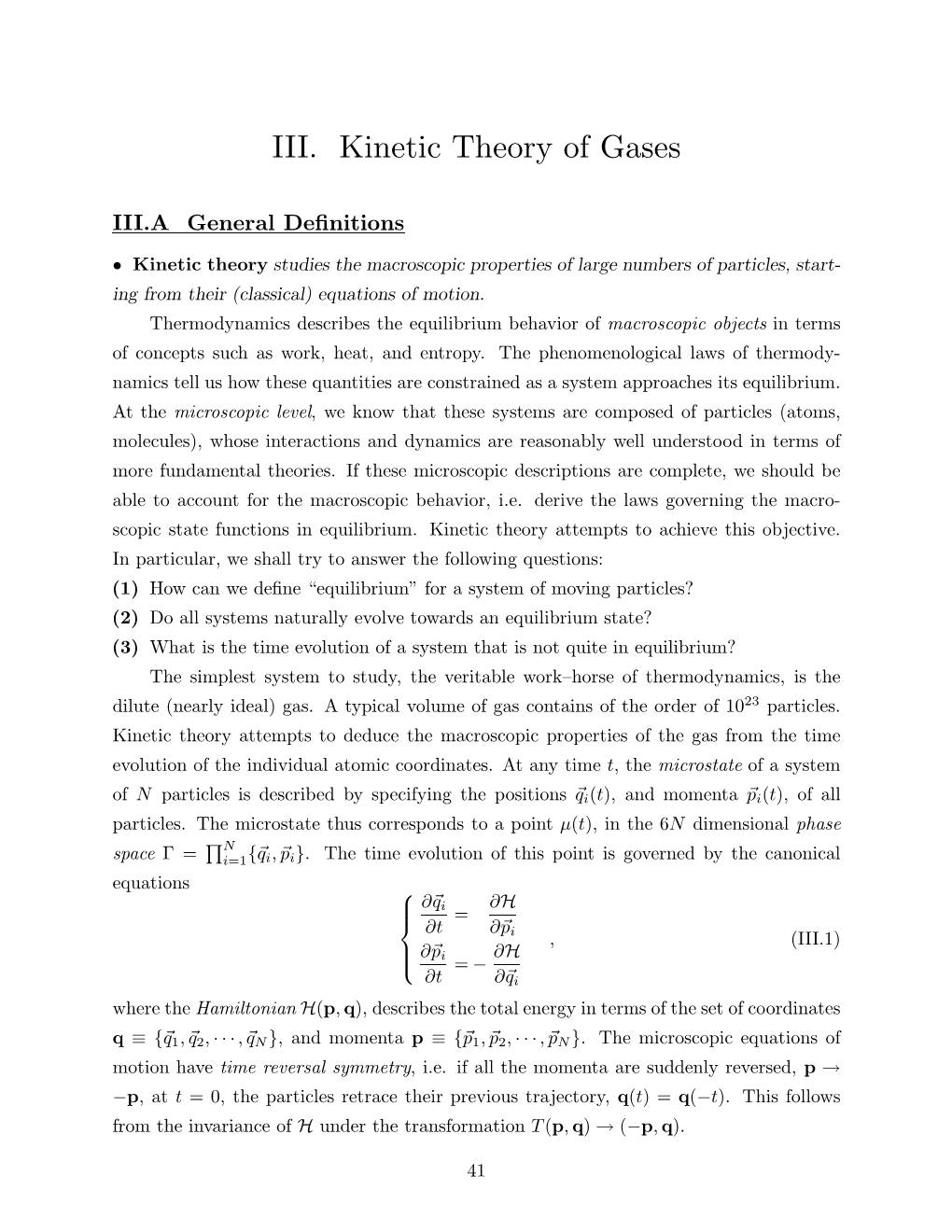 Statistical Mechanics I: Lecture 7
