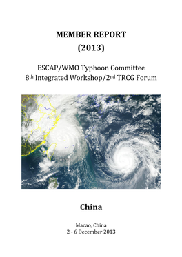 MEMBER REPORT (2013) China