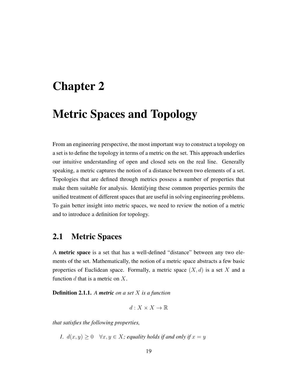 Chapter 2 Metric Spaces and Topology