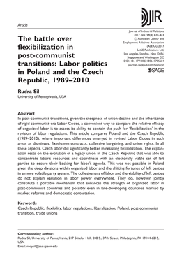 Labor Politics in Poland and the Czech