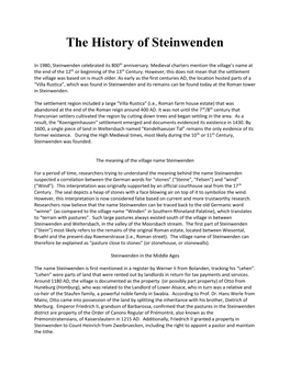 The History of Steinwenden