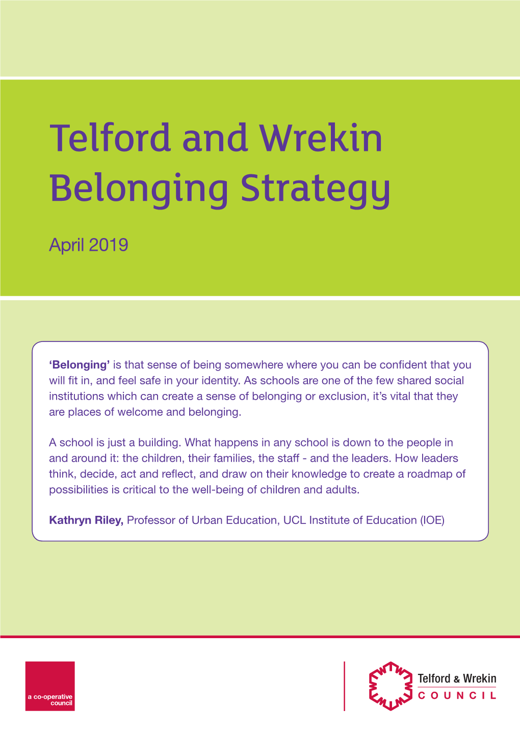 Telford and Wrekin Belonging Strategy
