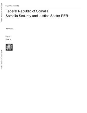 Somalia Somalia Security and Justice Sector PER