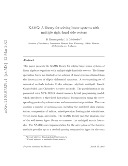XAMG: a Library for Solving Linear Systems with Multiple Right-Hand