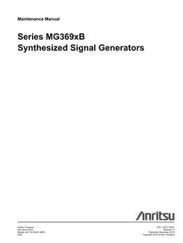 Mg369xb Synthesizer Maintenance Manual