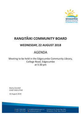 Rangitaiki Community Board 22 August 2018