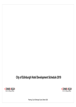 City of Edinburgh Hotel Development Schedule 2019
