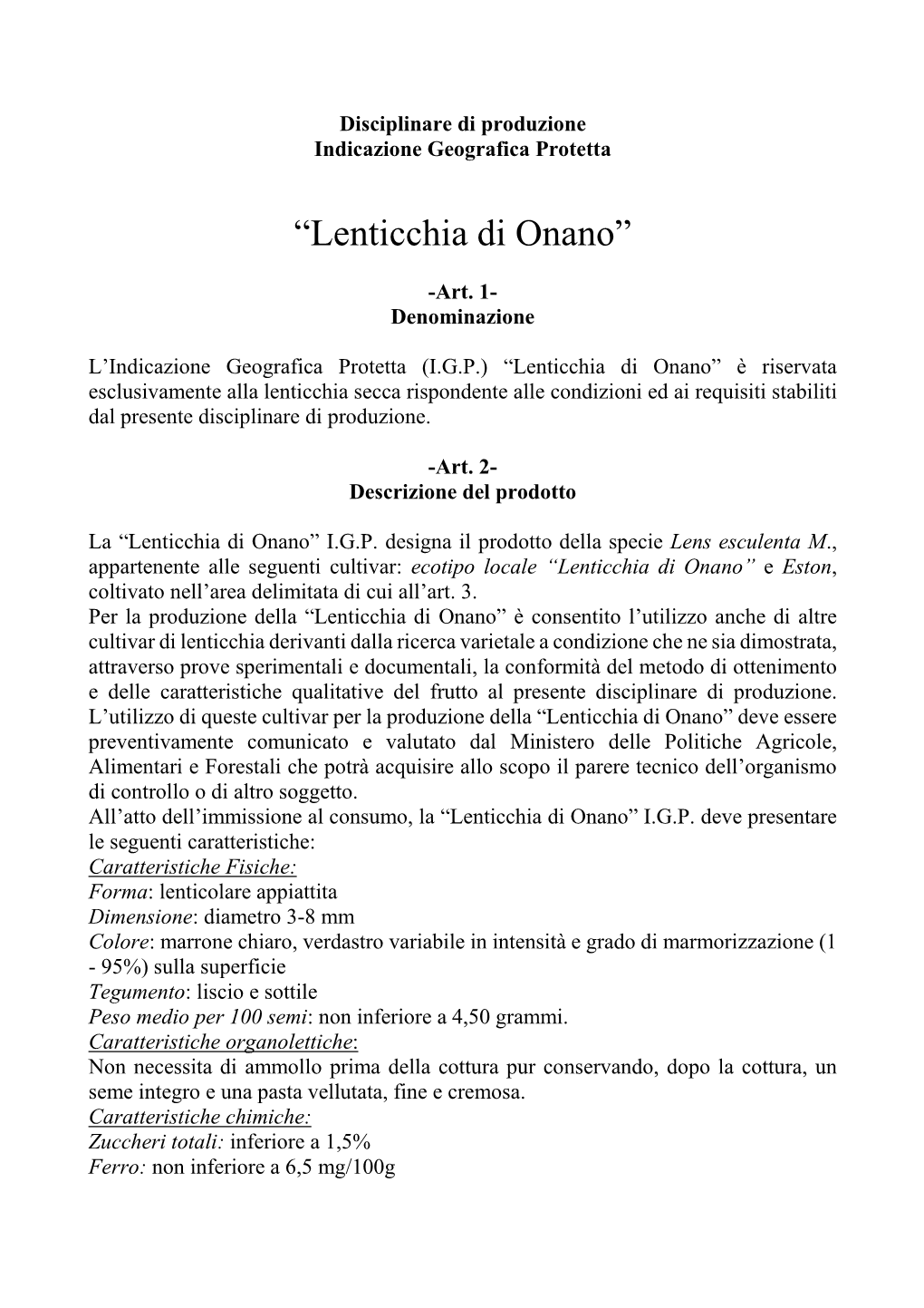 “Lenticchia Di Onano”