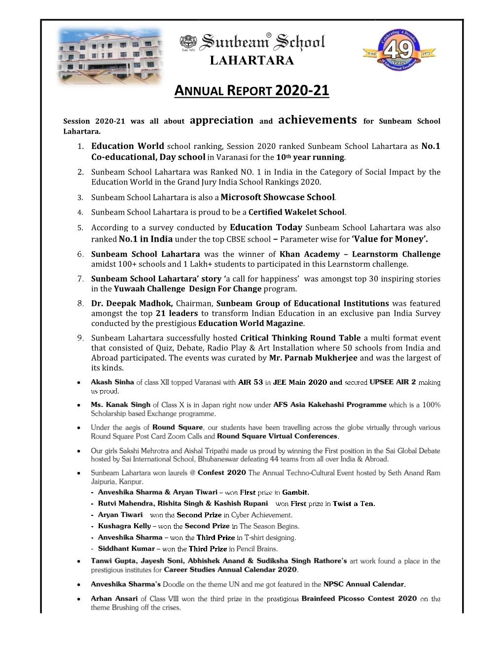 Lahartara Nnual Report 2020-21