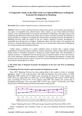 Lu Cultural Differences on Regional Economic Development in Shandong