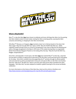 What Is Maythe4th?