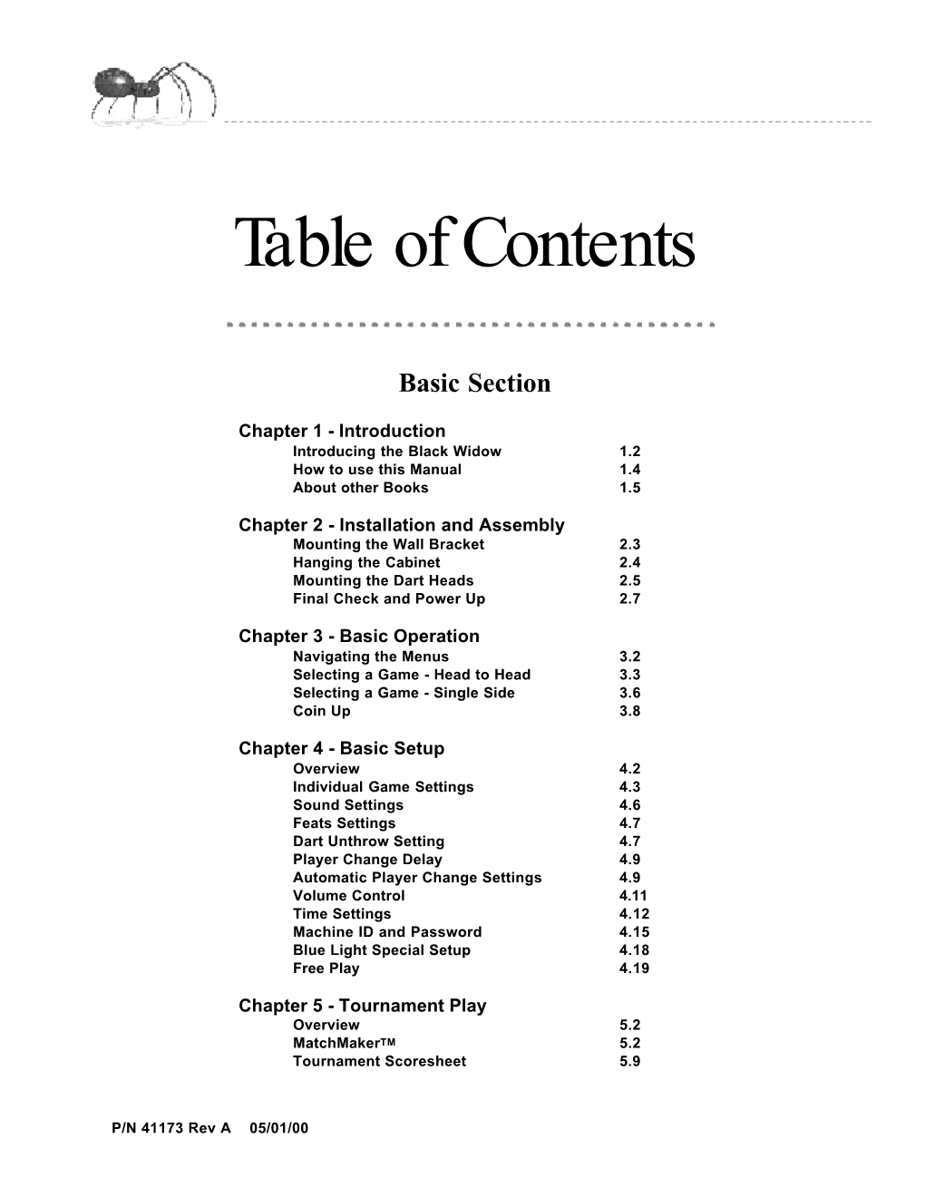 Table of Contents