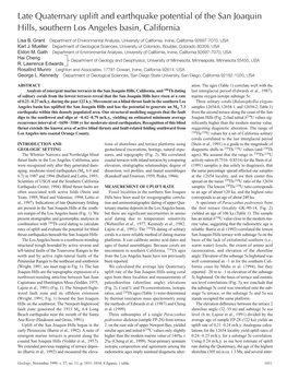 Late Quaternary Uplift and Earthquake Potential of the San Joaquin Hills, Southern Los Angeles Basin, California