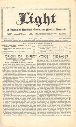 Origin of " Direct Voice" Messages