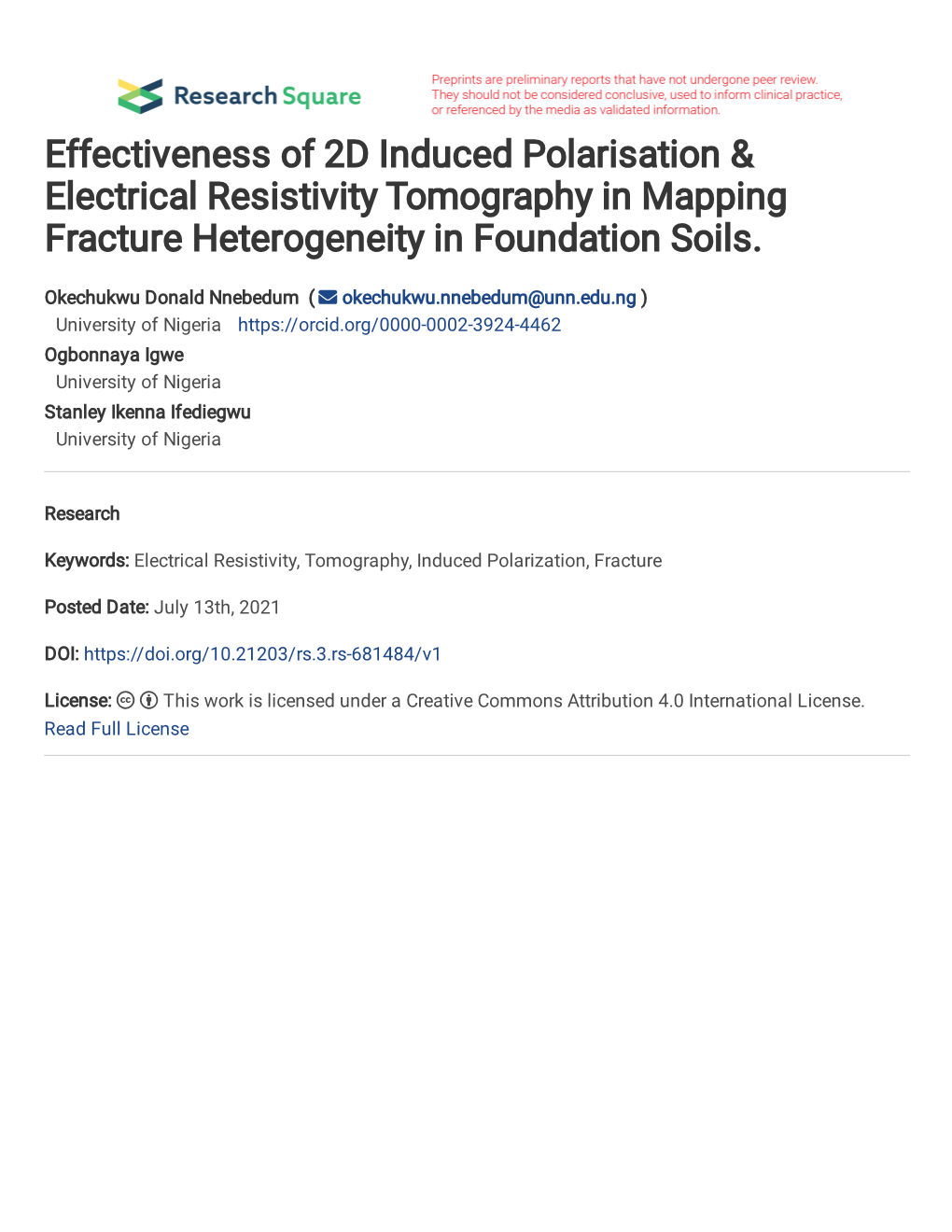 Effectiveness of 2D Induced Polarisation & Electrical Resistivity