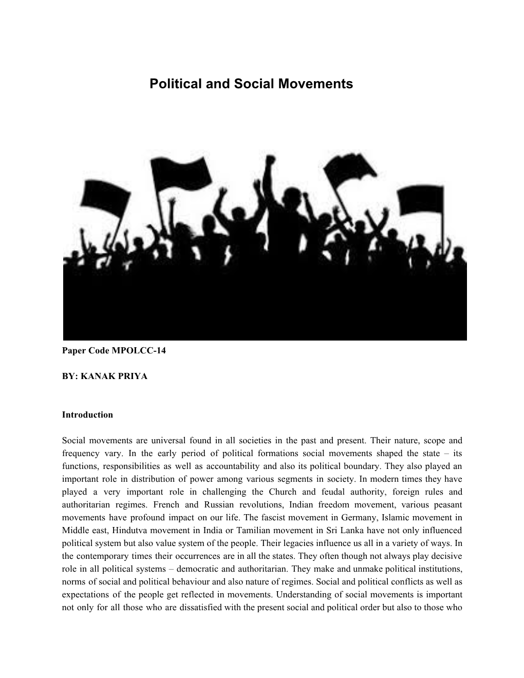Political and Social Movements