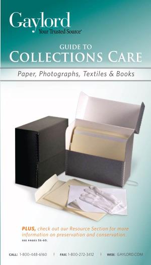 Collections Care Paper, Photographs, Textiles & Books