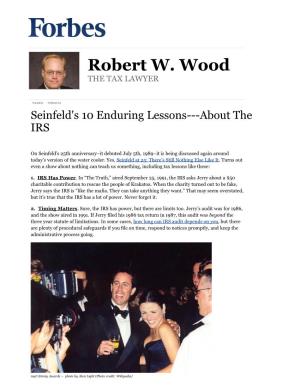 Seinfeld's 10 Enduring Lessons---About the IRS