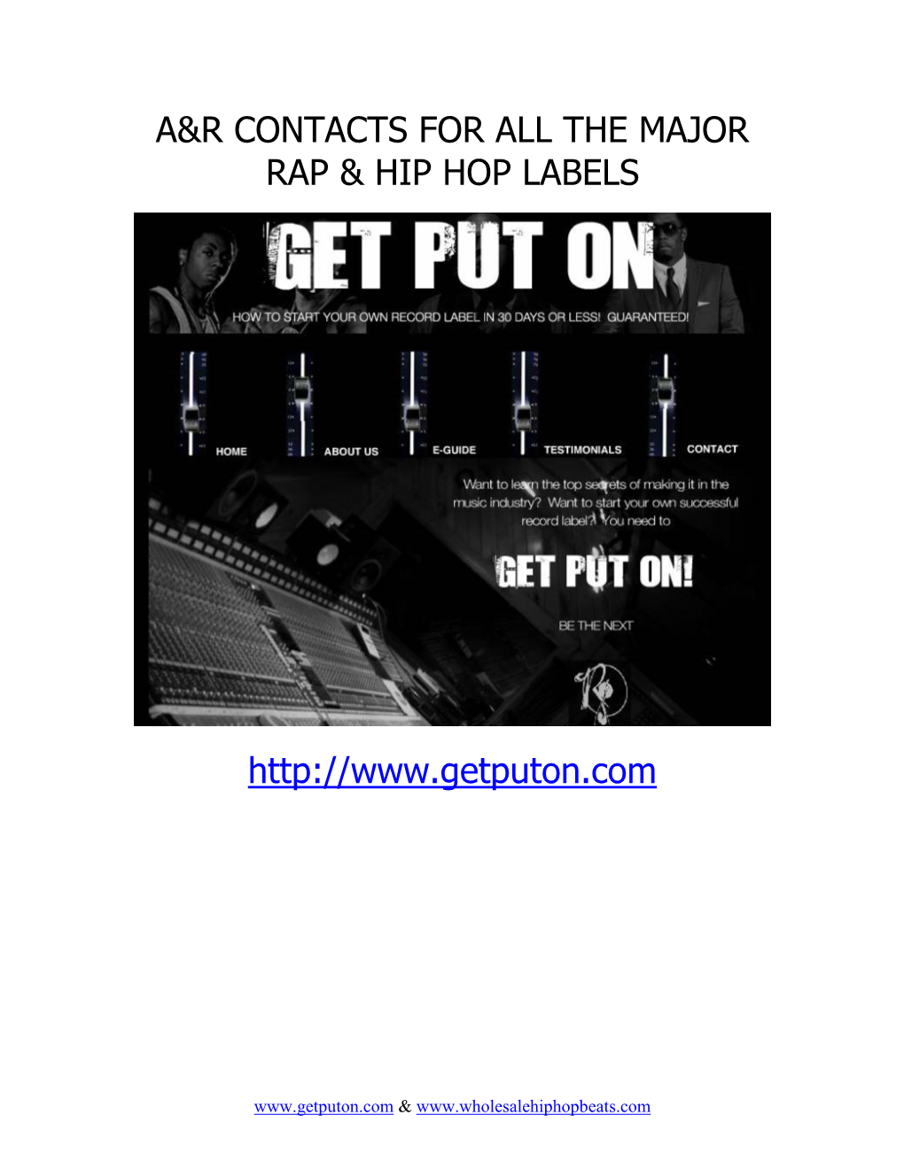 A&R Contacts for All Major Labels