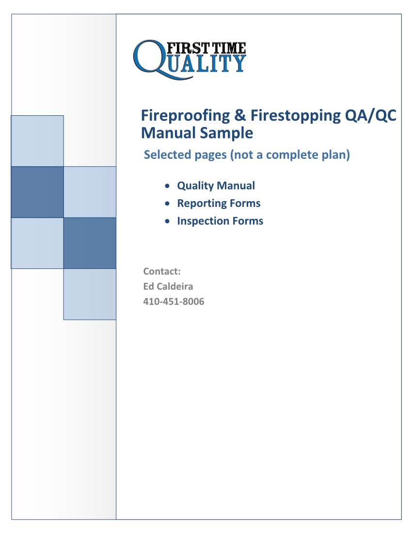 Fireproofing & Firestopping QA/QC Manual Sample