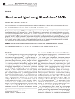 Structure and Ligand Recognition of Class C Gpcrs