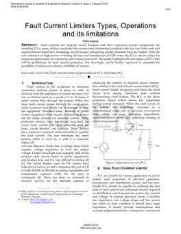 Fault Current Limiters Types, Operations and Its Limitations Rafiq Asghar ABSTRACT: Fault Currents Can Degrade Circuit Breakers and Other Expensive System Components