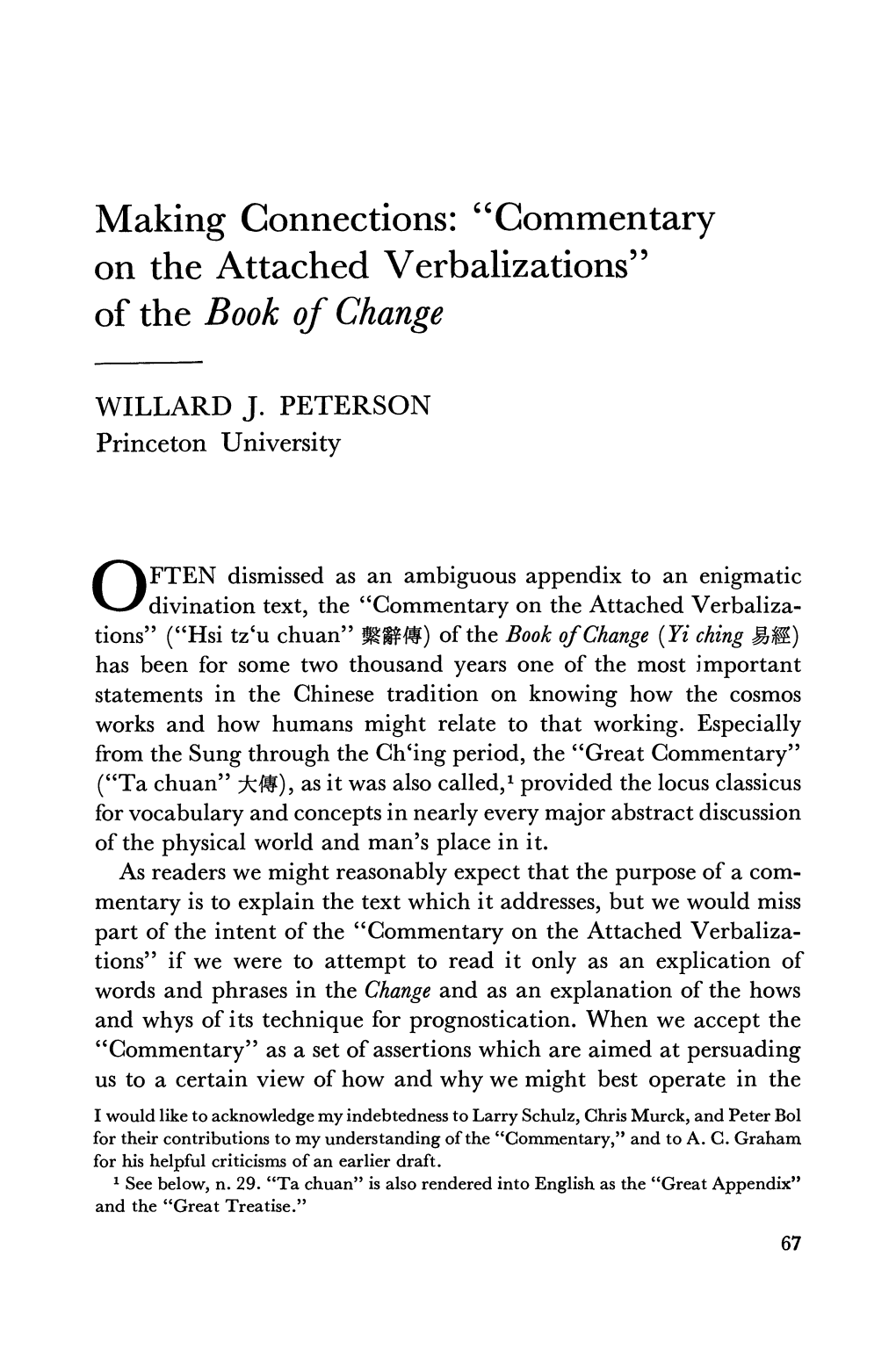 Making Connections: 'Commentary on the Attached Verbalizations'