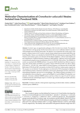 Molecular Characterization of Cronobacter Sakazakii Strains Isolated from Powdered Milk