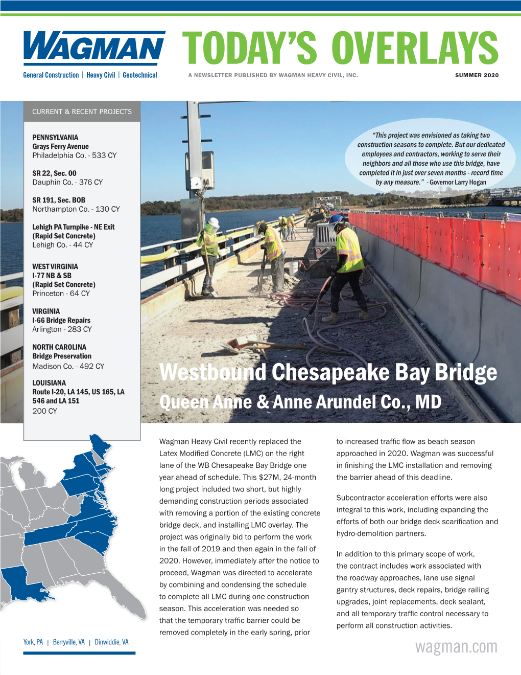 Westbound Chesapeake Bay Bridge Route I-20, LA 145, US 165, LA 546 and LA 151 200 CY Queen Anne & Anne Arundel Co., MD