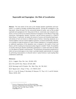 Supersolid and Superglass: the Role of Localization