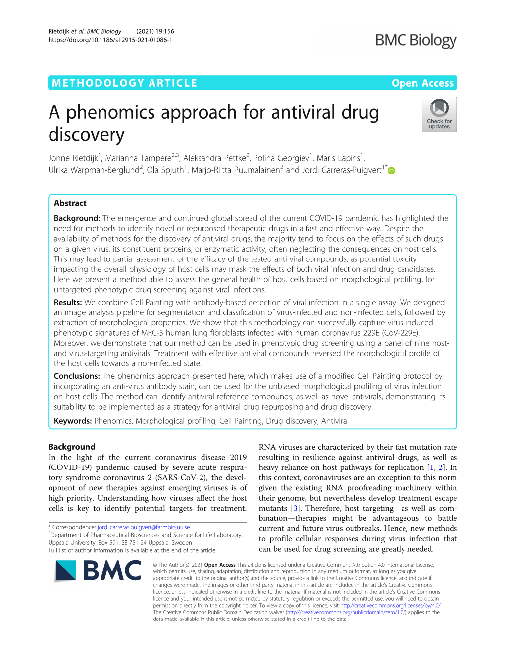 A Phenomics Approach for Antiviral Drug Discovery