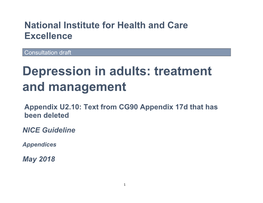 Depression in Adults: Treatment and Management
