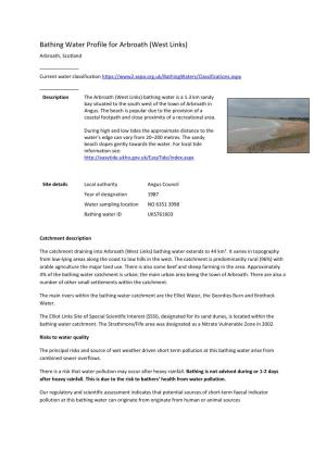 Bathing Water Profile for Arbroath (West Links)