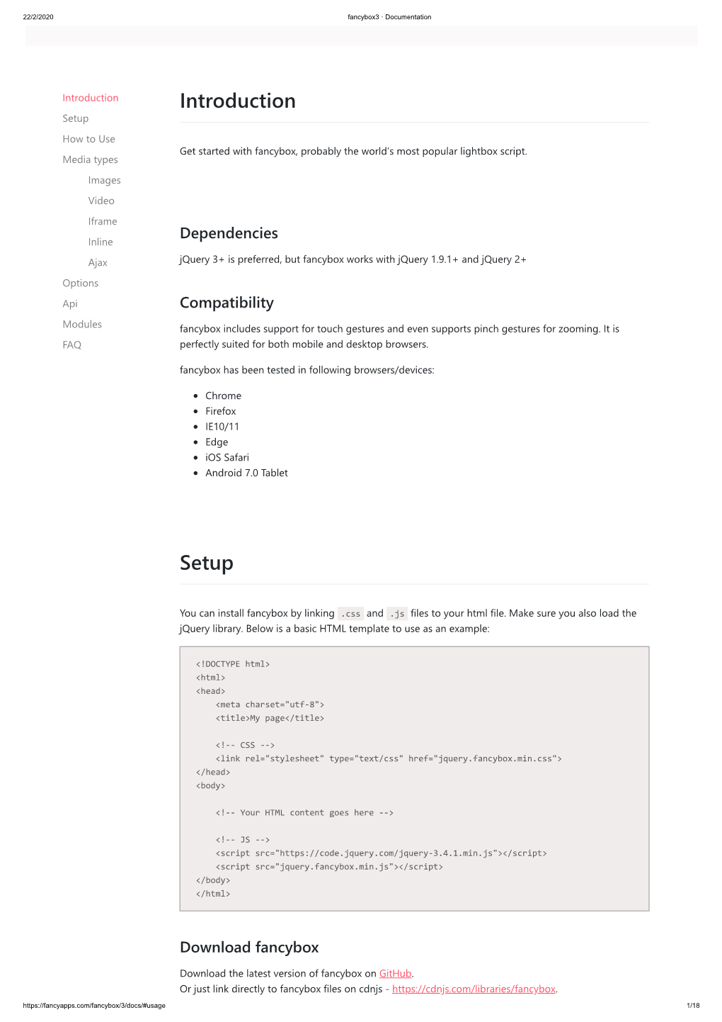 Introduction Setup How to Use Get Started with Fancybox, Probably the