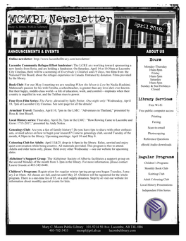 MCMPL Newsletter Mary C