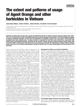 The Extent and Patterns of Usage of Agent Orange and Other Herbicides in Vietnam