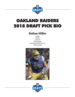 Oakland Raiders 2018 Draft Pick Bio